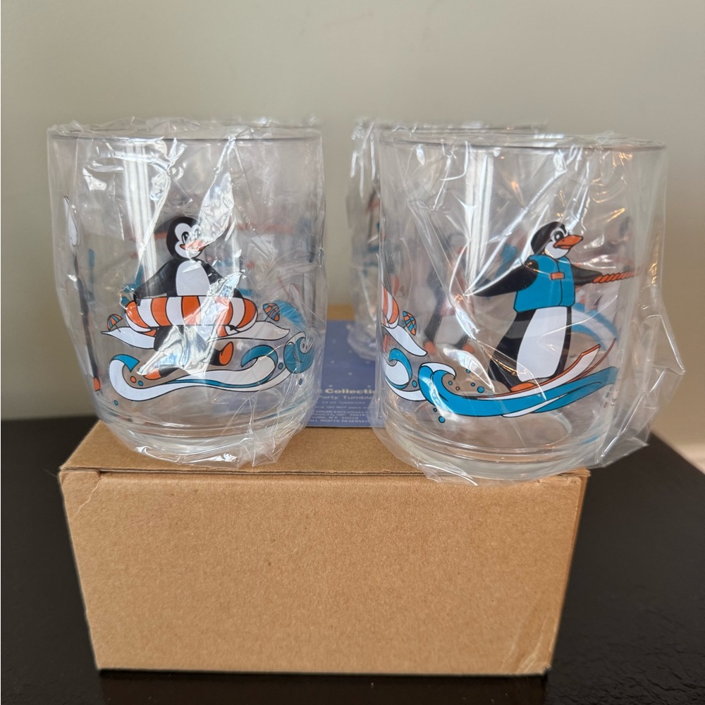 AVON 1970s Penguin Party Tumblers from The Gift Collection NIB